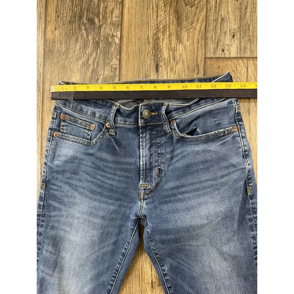 American Eagle Jeans Mens 28x32 Blue Denim  Flex 4 Patch Look Skinny 30"L - Picture 8 of 14